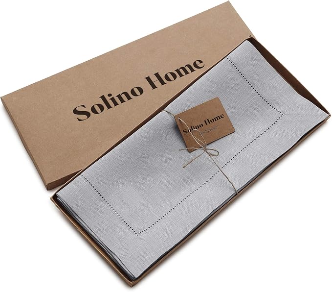 Solino Home Linen Soft Grey Table Runner 90 Inches Long - Image 5