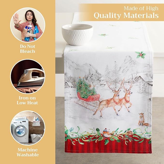 Maison d' Hermine Table Runner 100% Cotton Double Layer Table Runners 72 inches - Image 3