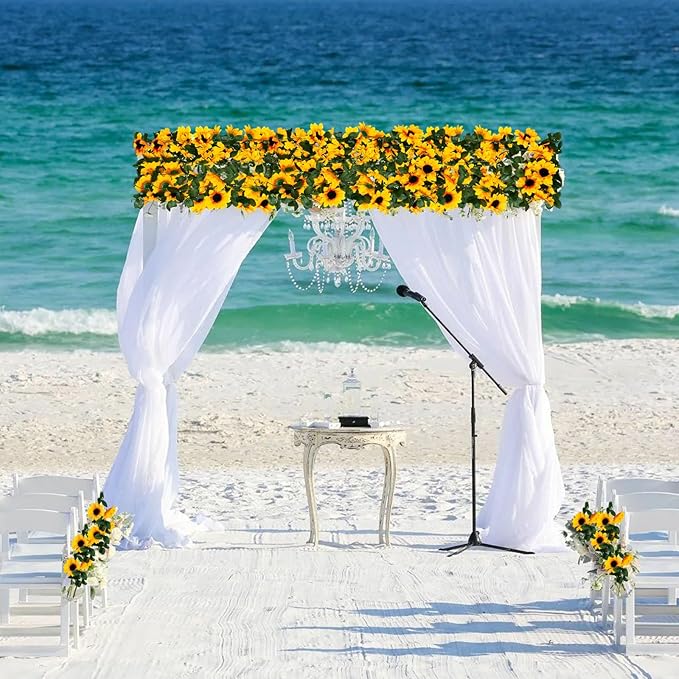 8Pcs 63Ft Sunflower Garland, Fake Hanging Flowers, Sunflower Artificial Flower - Image 7