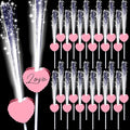 24 Pcs Wedding Sparklers Heart Shaped LED Glow Sticks Fiber Optic Wands Light by Tujoe