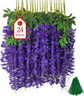 24 Pcs of Wisteria Hanging Flowers, 3.75 Feet Fake Wisteria Flower Strings by Unknown