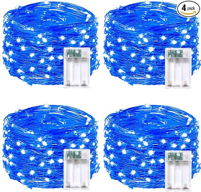 4 Pack 20FT 60LED Battery Operated Fairy Lights by BOSSERN