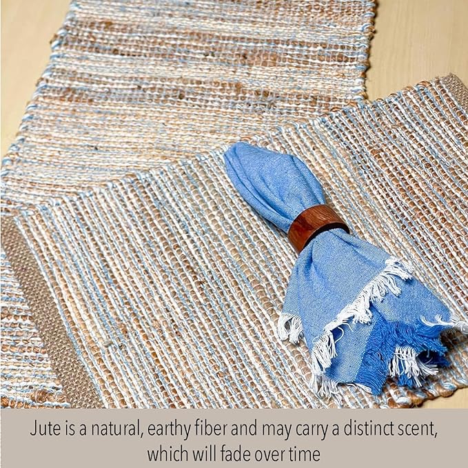 Chardin home Natural Jute Table Runner 13x48 Inch – Vintage Boho Rustic Table - Image 2
