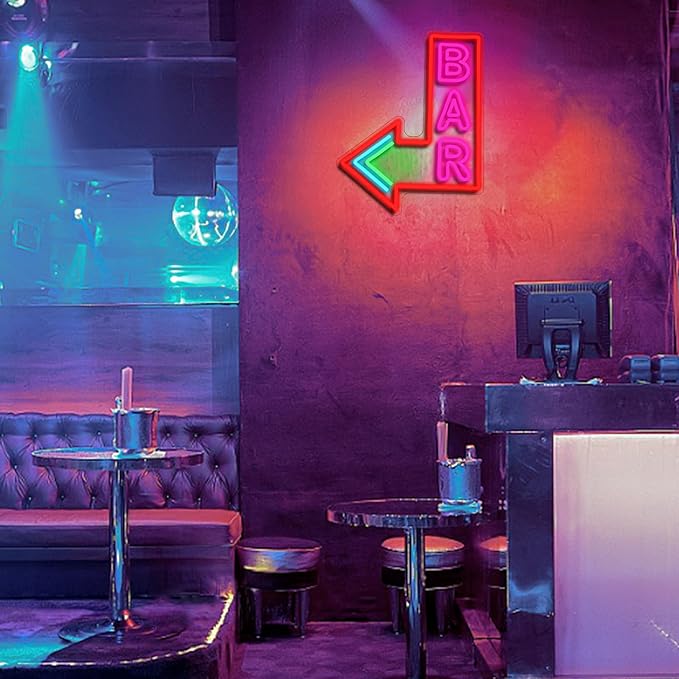 Bar Neon Sign with Dimmer switch, Colorful Bar Led Neon Light Pink Letter Light - Image 7