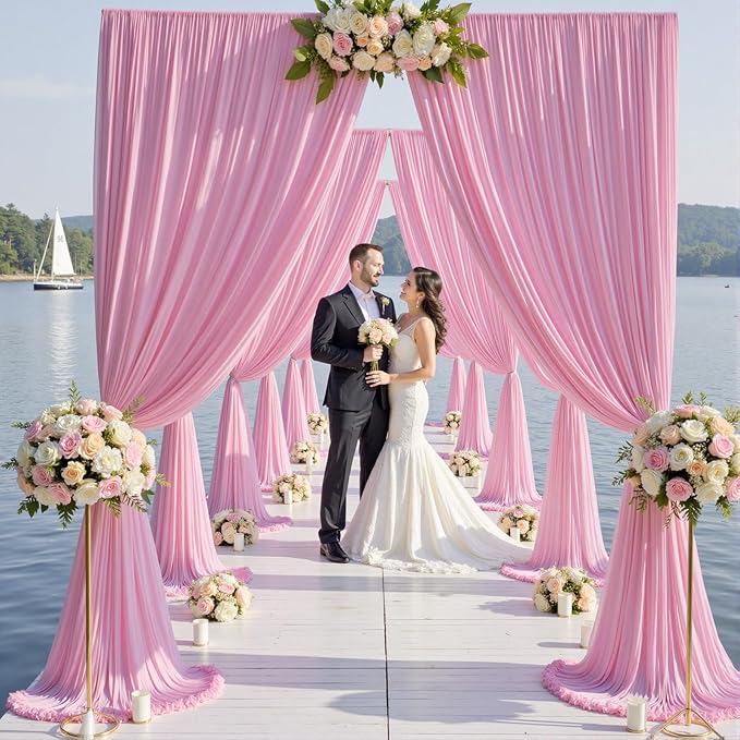 20×12ft Wrinkle Free Pink Backdrop Curtain - Image 5