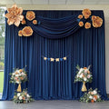 10ftx12ft Wrinkle Free Navy Blue Backdrop Curtain, 2 Panels 12FT Height Navy by LeegleriTableSkirt