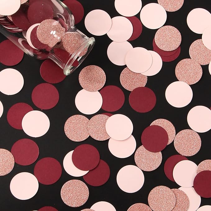 Rose-Gold Pink Burgundy Party Decorations - Image 3