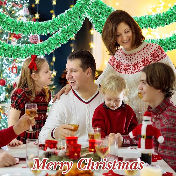72 Feet Christmas Tinsel Garland Shiny Metallic Tinsel Twist Garland Streamers - Image 4