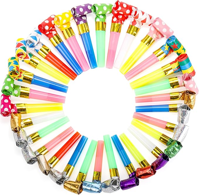 Hedume 200 Pieces Party Blower, Noisemakers Blowouts Whistles, Colorful by Hedume