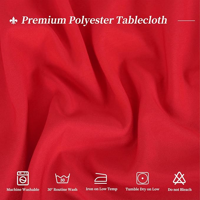 12 Pack Round Tablecloths 120 Inch, Stain and Wrinkle Resistant Washable Fabric - Image 3