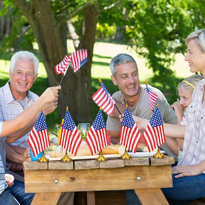 24 Pcs American Desk Flag Set Small USA Flags - Image 6