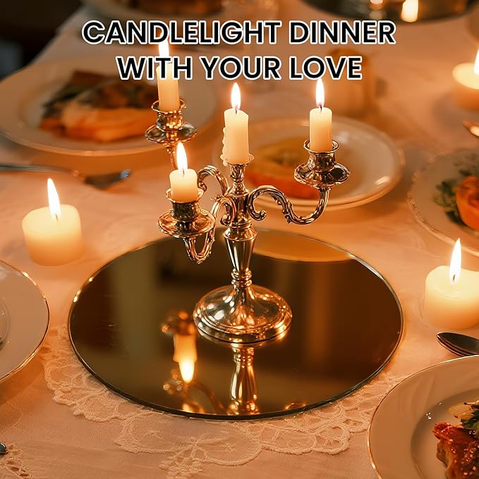 Glass Round Mirror Centerpieces - Image 6