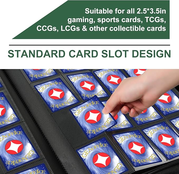 GEAoffice Premium 1000 Trading Card Binder, Large Side Loading 16 Pocket Card - Image 4