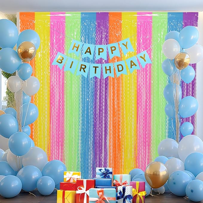 4 Pack Colorful Foil Fringe Curtain Backdrop - Image 6