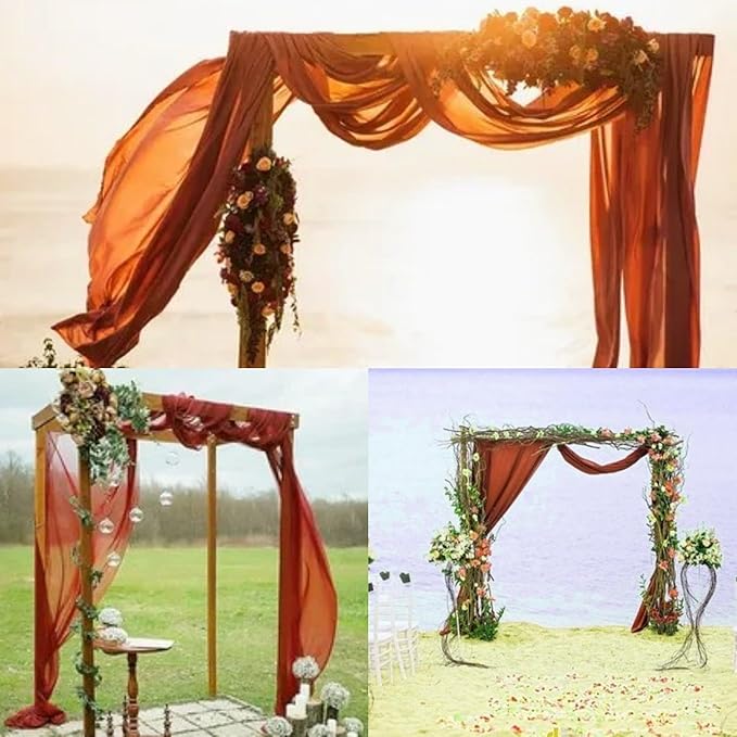 8 Panels Wedding Arch Draping Fabric 28" x 20Ft Wedding Arch Drapes Chiffon - Image 4