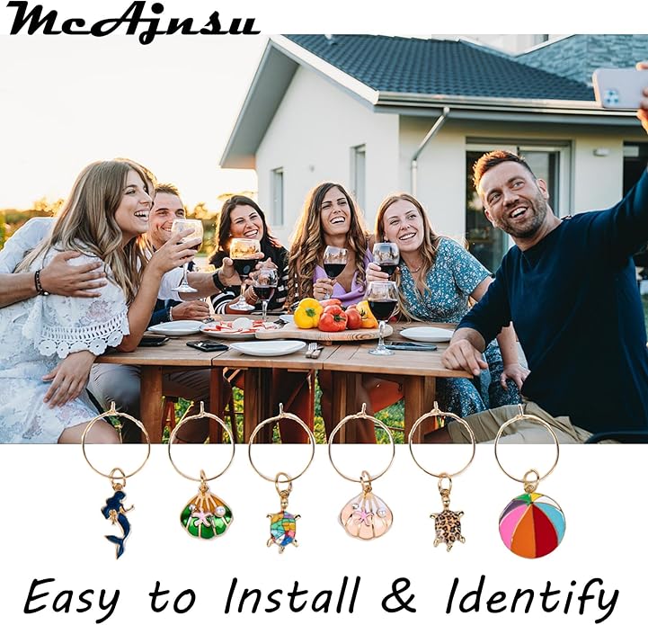 24Pcs Wine Glass Charms & Markers - Image 4