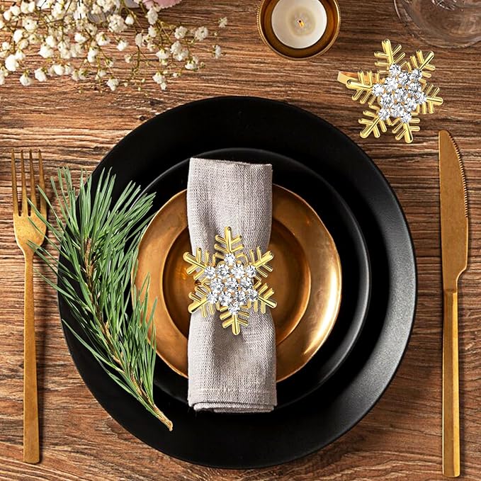 Halatool Christmas Napkin Rings Set of 6, Party Table Decoration - Image 6