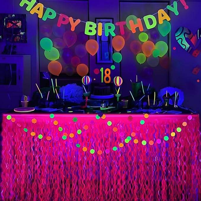 Mega-L Glow in The Dark Party Supplies, 2 Pack Neon Party Decorations - Image 9