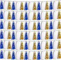 6P Navy-Blue White-Gold Foil Fringe Metallic Tassel-Garland, Tassels Banner by HYSILLA