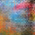 Colorful Graffiti Brick Wall Backdrop 8x8ft – Urban Street Art Background by LTLYH