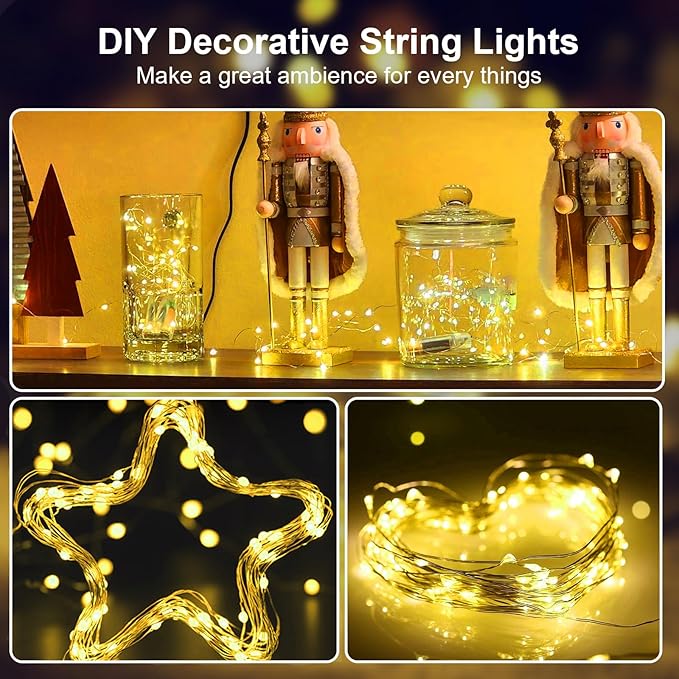 2 Pack 16Ft 50 LED Fairy Lights Mini String Lights Waterproof - Image 4