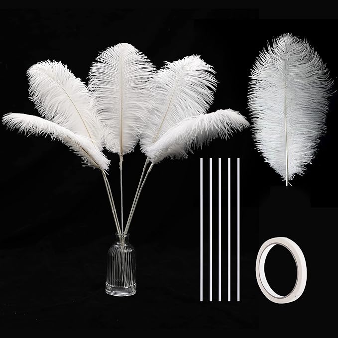 Holmgren White Ostrich Feathers Bulk by Holmgren