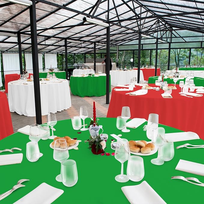 12 Pack Christmas Round Disposable Tablecloth, Italy Theme Table Covers - Image 4