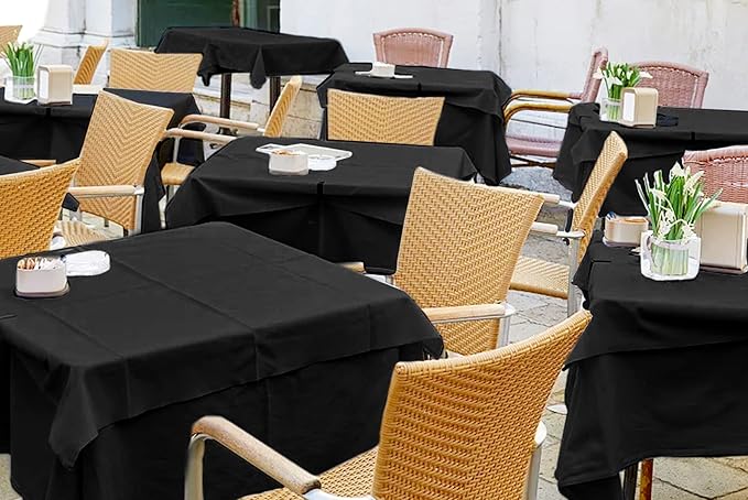 6 Pack Black Square Tablecloths - Image 6