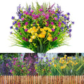 20 Bundles Artificial Flowers Outdoor No Fade UV Resistant Fake Plastic Flowers by XEOLIAN