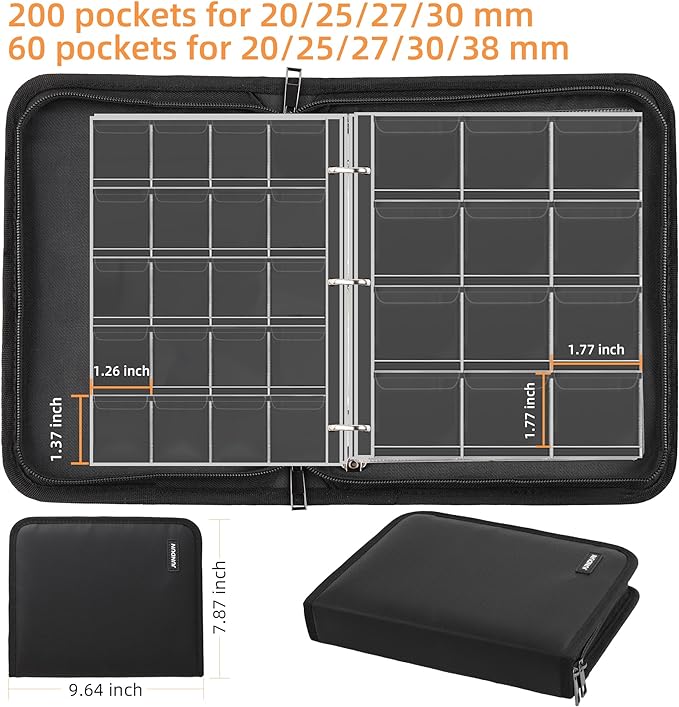 Coin Collection Book for Collector, 260 Pockets Fireproof Coin Collection - Image 3