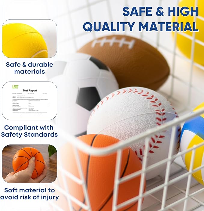 Set Of 6 Mini Sports Foam Balls - Image 5