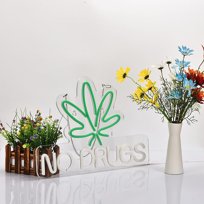 Neon Sign for Wall Decor No Drugs Marijuana Beer Bar Home Art Neon Light LED - Image 5