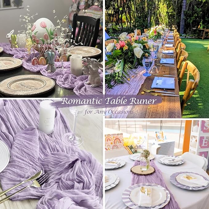 Lilac Purple Cheesecloth Table Runner Boho 10ft Gauze Cheese Cloth Gorgeous - Image 5
