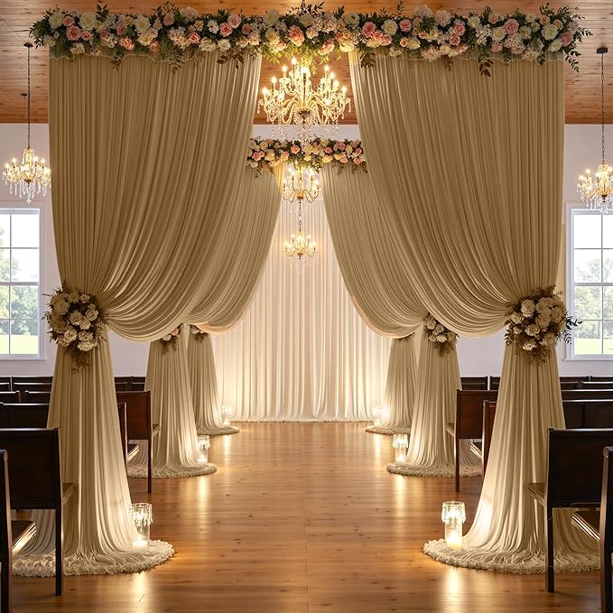 20ftx10ft Beige Backdrop Curtains - Image 7