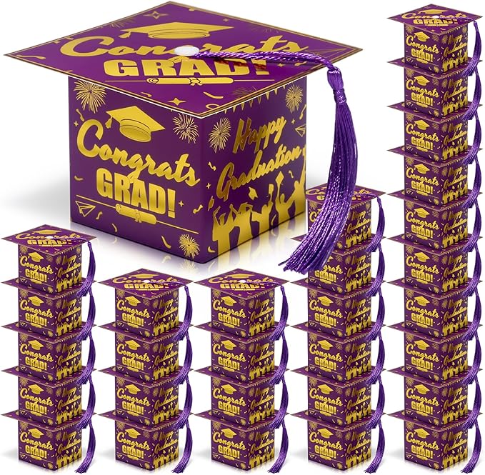 COTOPHER 36 Pack Mini Graduation Cap Gift Boxes, Class of 2025 Graduation Candy by COTOPHER