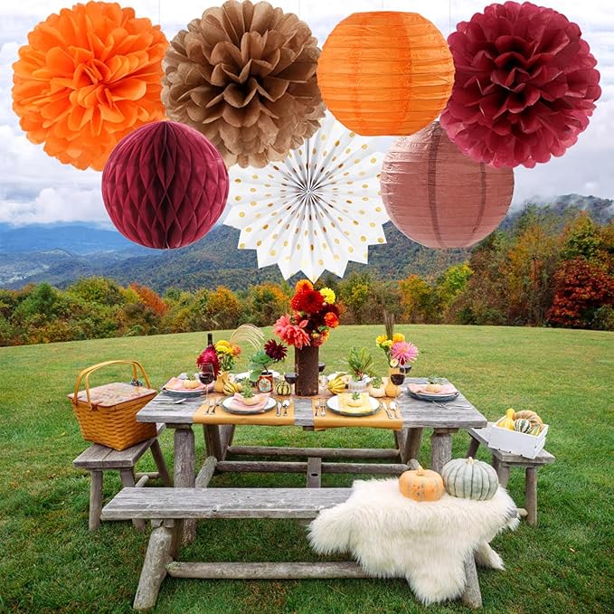 Fall Boho Baby-Shower Party-Decorations Streamers-Lanterns - Image 6