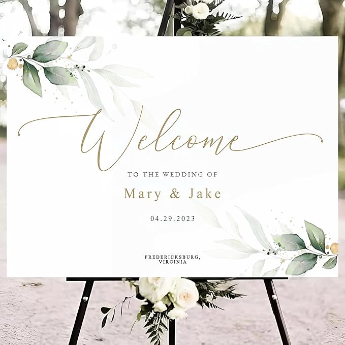Boho Wedding Welcome Sign, Eucalyptus Wedding Sign - Image 4