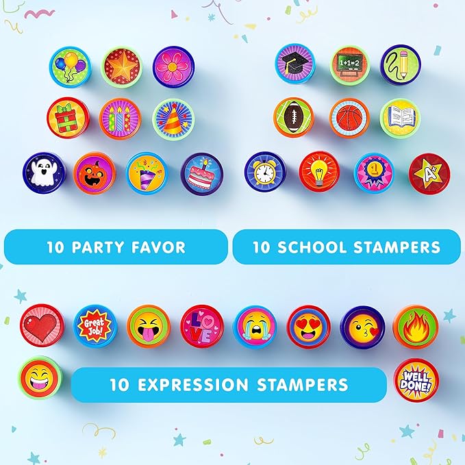 JOYIN 50 Pcs Assorted Stamps for Kids - Image 3