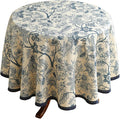 ISAENNE Designer French Linen Small Round Tablecloth, Durable Home Decor by Isaennehomedecoration