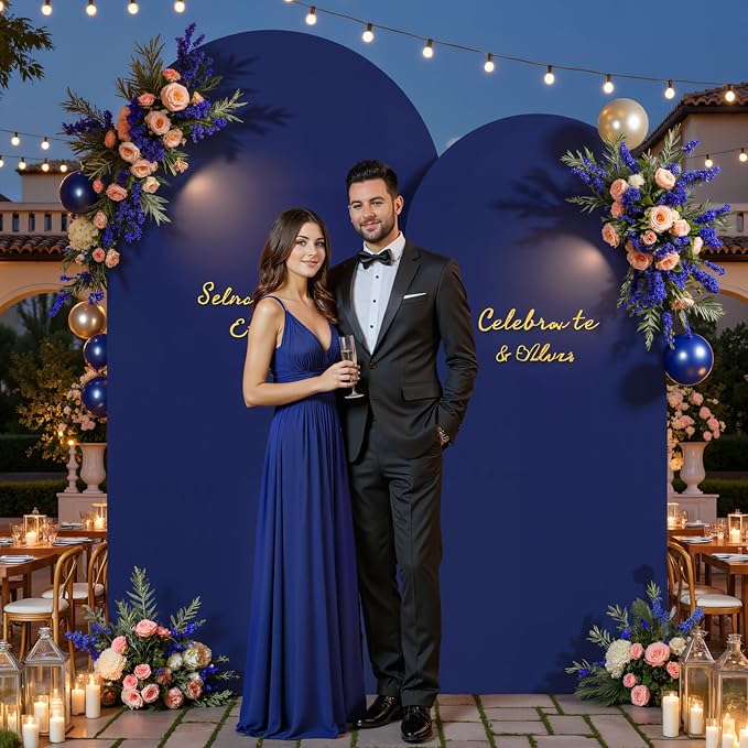Navy Blue Arch Covers Set of 2, Birthday Party Decor - Image 4