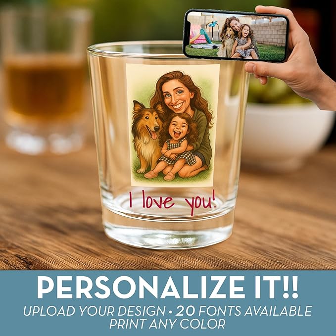 Funny Personalized Shot Glass 2.5oz, Custom Printed Picture Caricature Gift - Image 2
