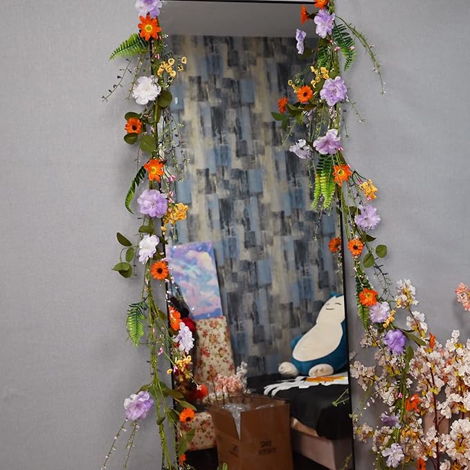 2PCS Artificial Daisy Garland, 6FT Faux Flower Hanging Vine, Spring Garland - Image 7