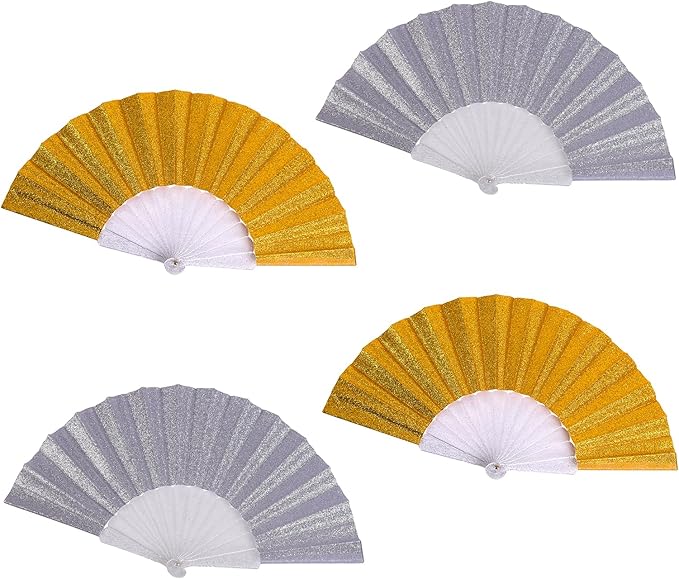 HUNANBANG Glitter Folding Hand Fan by HUNANBANG