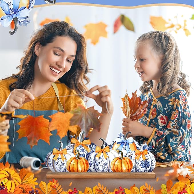 Fall Pumpkin Metal Sign Chinoiserie Pumpkin Table Decor Thanksgiving Tiered - Image 4