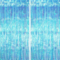 2 Pack Neon Iridescent Tinsel Foil Fringe Curtains, Iridescent Party Decorations by Voircoloria