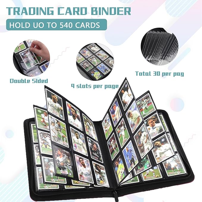 9 Pocket Card Binder, 540 Pocket Trading Card Binders, Loading Pocket - Image 4