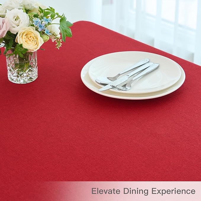 maxmill Linen Textured Rectangular Tablecloth Water Resistant Wrinkle Free - Image 8
