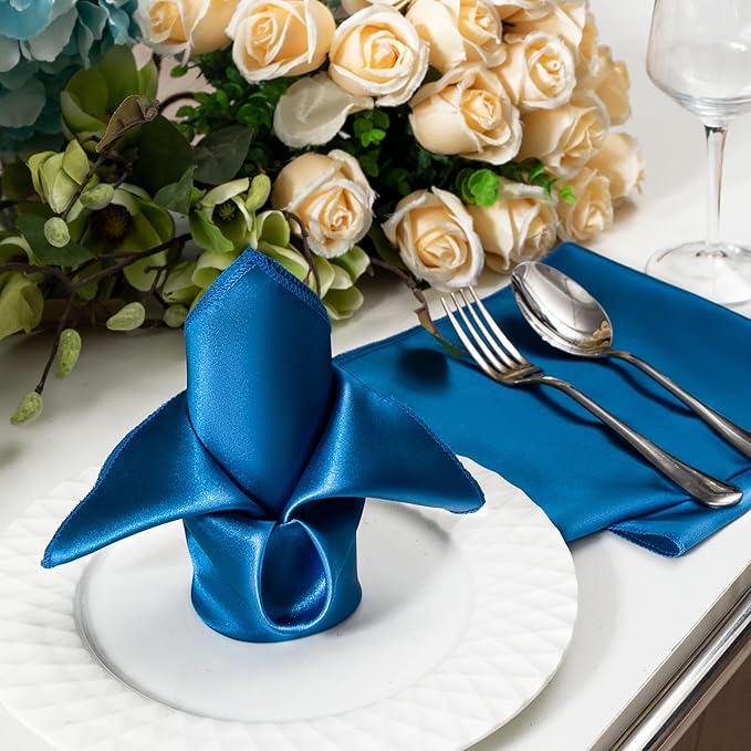 36 Pack Square Satin Dinner Napkins, 16x16 Inches Silky Soft Smooth Table Cloth - Image 6