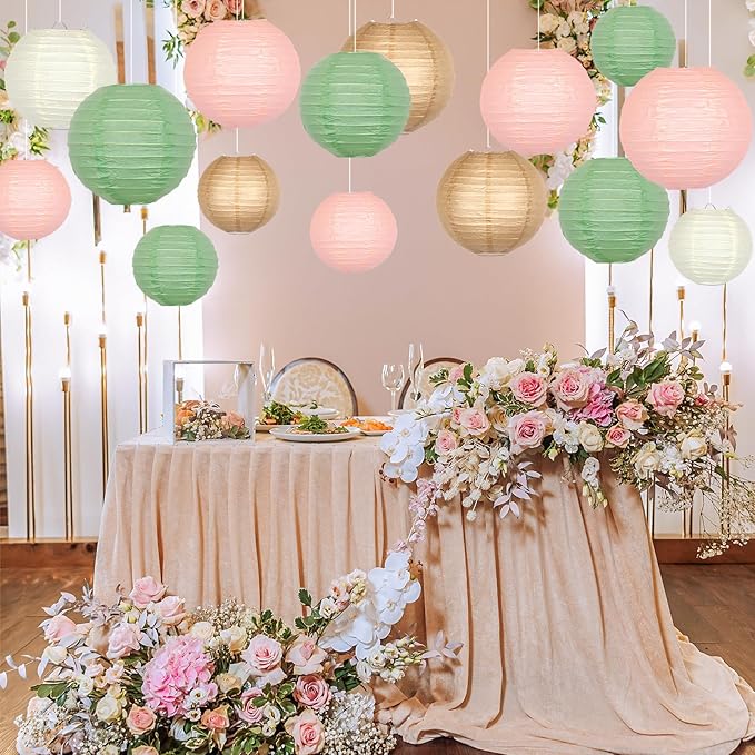 ADLKGG Paper Lanterns Party Decorative, Round Hanging Paper Lanterns Wedding - Image 4