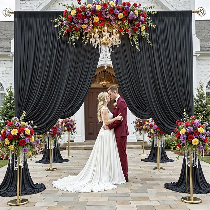 50x12ft Wrinkle Free Black Backdrop Curtain - Image 3